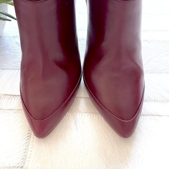 Rare Maiyet Burgundy Leather Sculptural Heel Ankle Boots - Picture 6 of 10